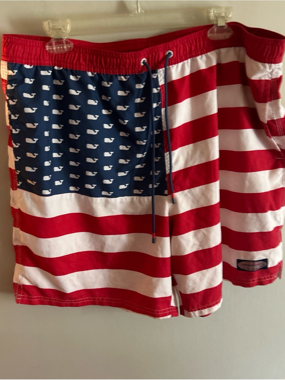 Vineyard Vines Men's American Flag Swim Shorts - Red/White/Navy